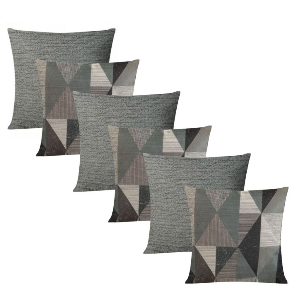 Kit Com 06 Almofadas Cheias Decorativas 45x45cm Com Zíper Invisível
