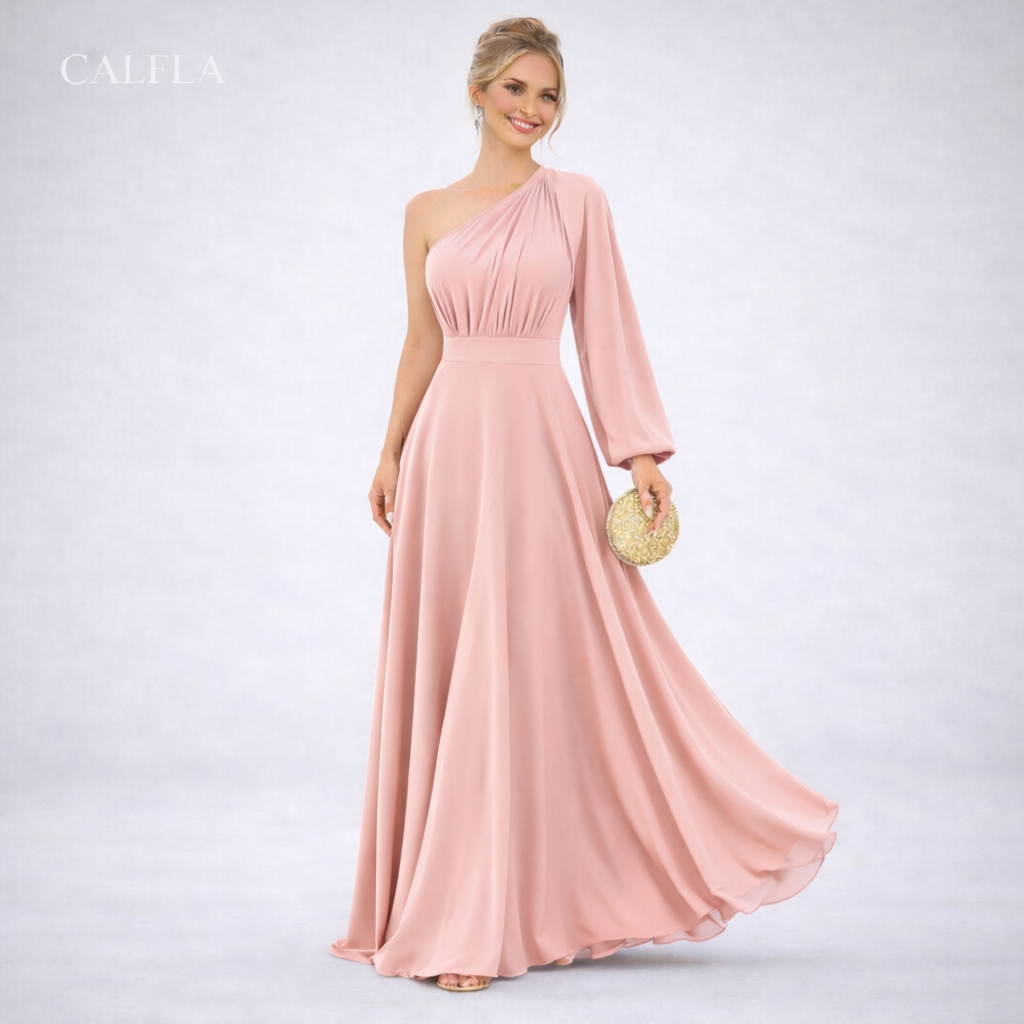 Vestido Longo Social Feminino Manga Longa Madrinha em Oferta na Shopee