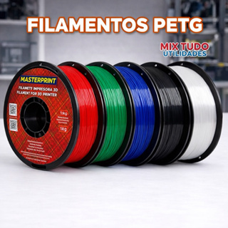 Filamento PETG Impressora 3D 1.75mm 1Kg Masterprint Alta Qualidade em Oferta na Shopee