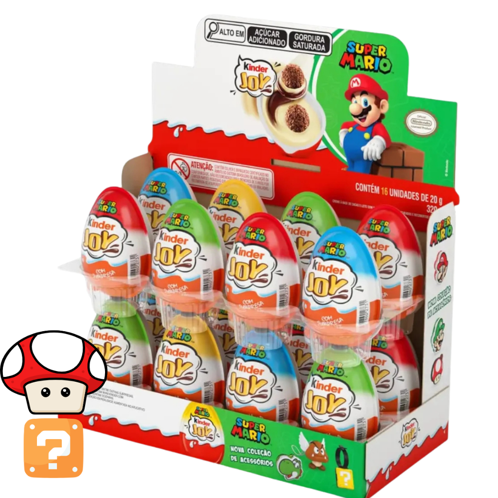 16 Chocolate Kinder Joy Surpresa Super Mário Ediçao Limitada