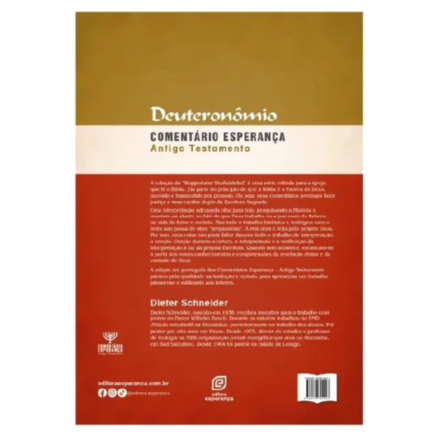 Livro Deuteronomio Comentário Esperança Dieter Schneider · foto 2