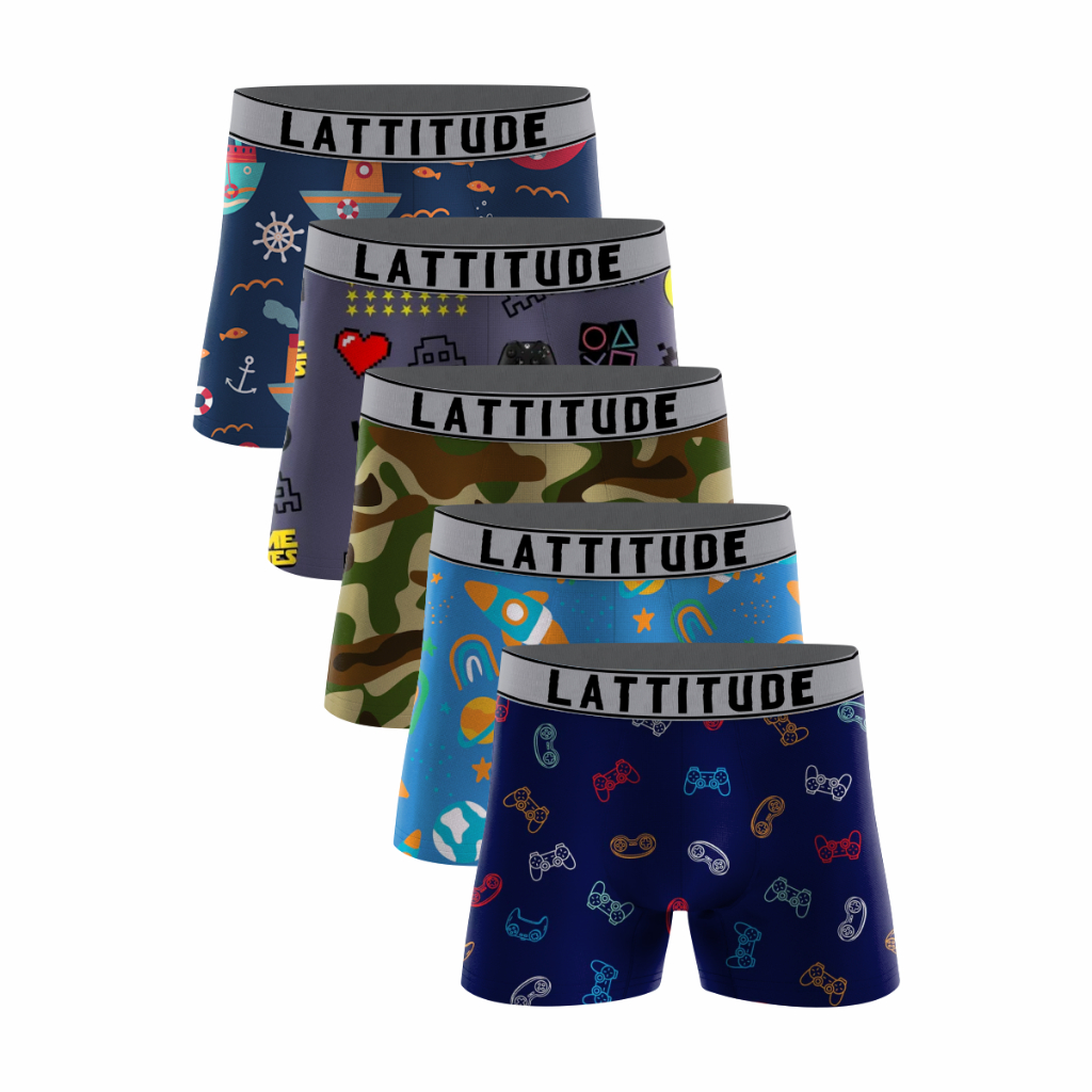 Kit Cuecas Box Boxer Infantil Microfibra Estampadas