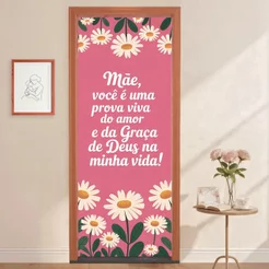 Capa de Porta Dia das Mães Veste Fácil Sublimado Em Tecido Veste Fácil 0,80x2,10m – PTA-51