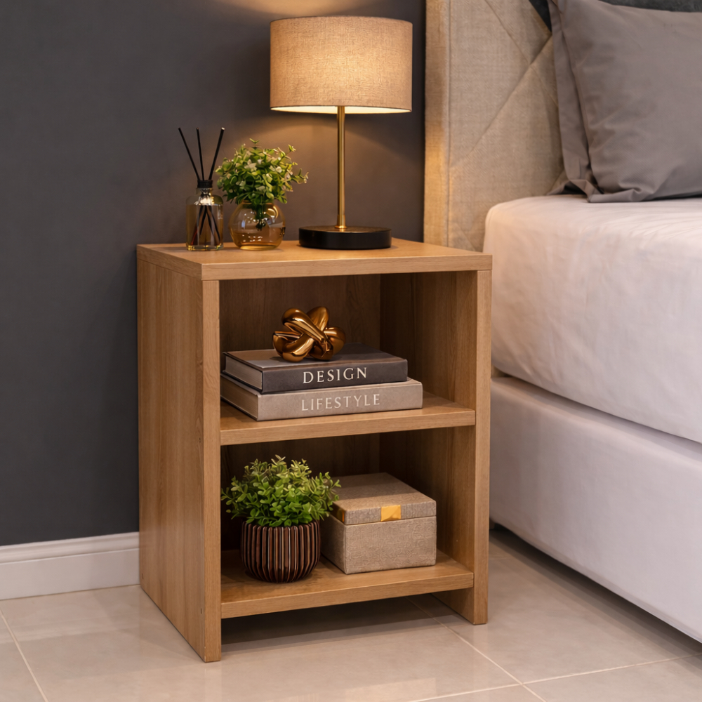 Mesa de Cabeceira Compacta com Nicho – Ideal para Quarto 60