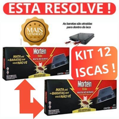 Kit 12 x Iscas Para Baratas Mortein Leva Para o Ninho Francesinha , Baratinha ( 2 Cxs = 12 Uns ) 222