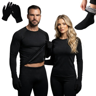 Kit De Frio ( Conjunto Segunda Pele Térmico + Meia + Luva ) em Oferta na Shopee