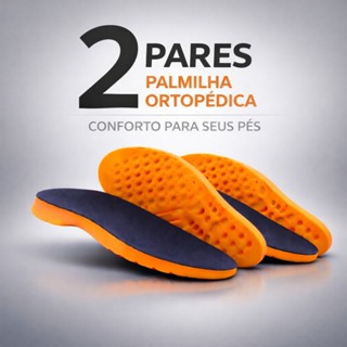 Kit 2 Pares Palmilha Ortopédica Grossa Gel Anatômica Conforto Fascite Plantar Esporão Calcâneo Anti Impacto em Oferta na Shopee