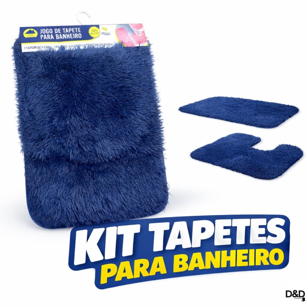 Jogo Tapete Banheiro 3 Peças Pelúcia Macio Antiderrapante e Algodão Kit Tapetes Banheiro Luxo Cores