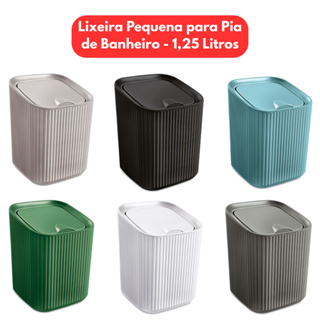 Lixeira Pequena para Pia de Banheiro 1,25 Litros - Compacta, Moderna e Prática em Oferta na Shopee