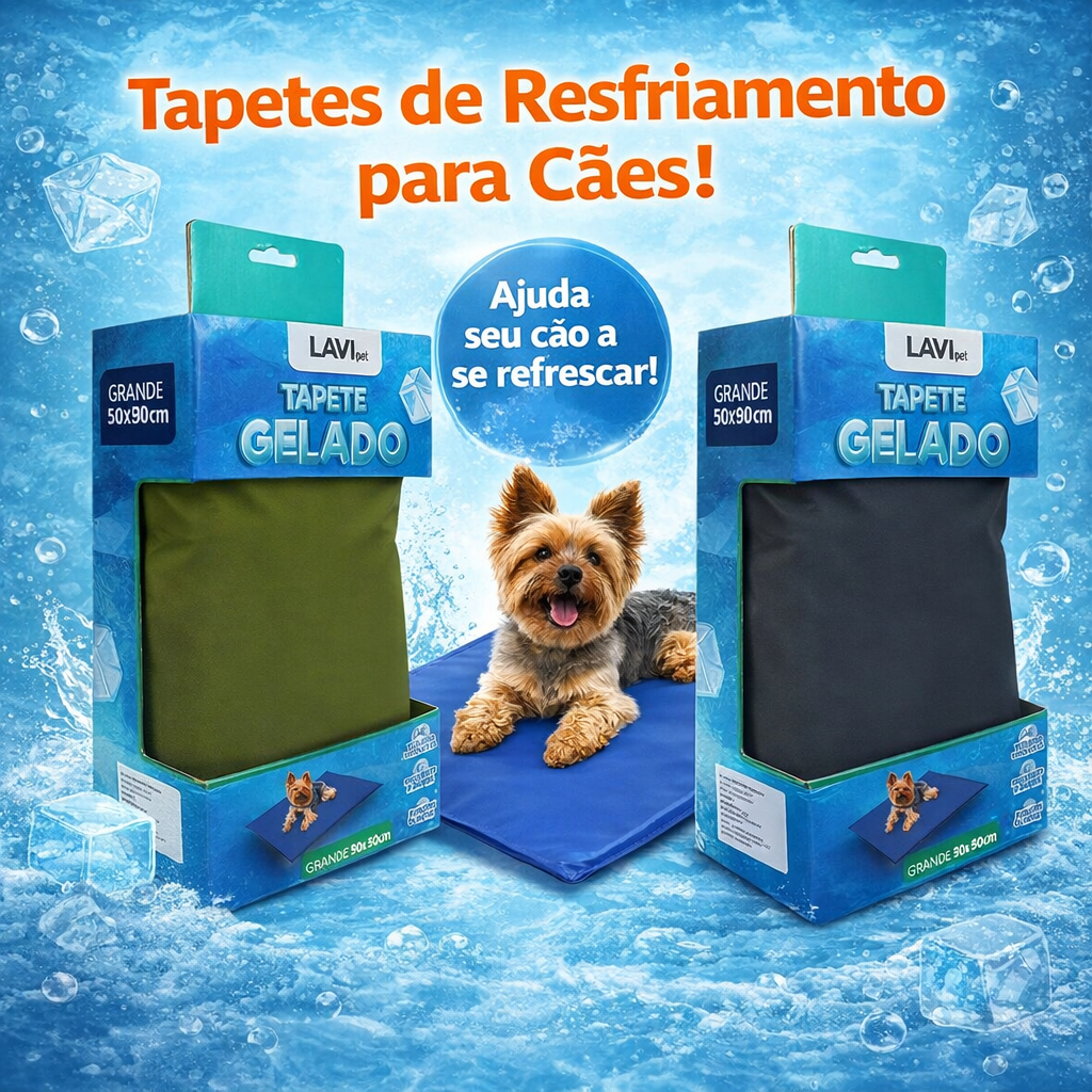 Tapete Gelado Médio e Grande Lavi Pet - Cinza Espacial e Verde Oliva em Oferta na Shopee