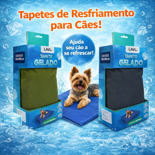 Tapete Gelado Médio e Grande Lavi Pet - Cinza Espacial e Verde Oliva em Oferta na Shopee