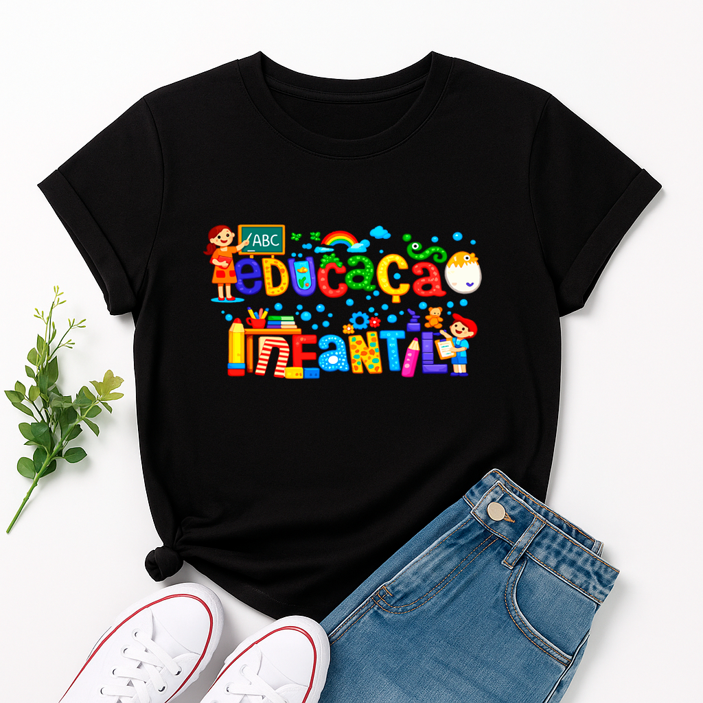 Camiseta Educação Infantil | Estilo Divertido para Sala de Aula e Eventos Tshirt em Oferta na Shopee