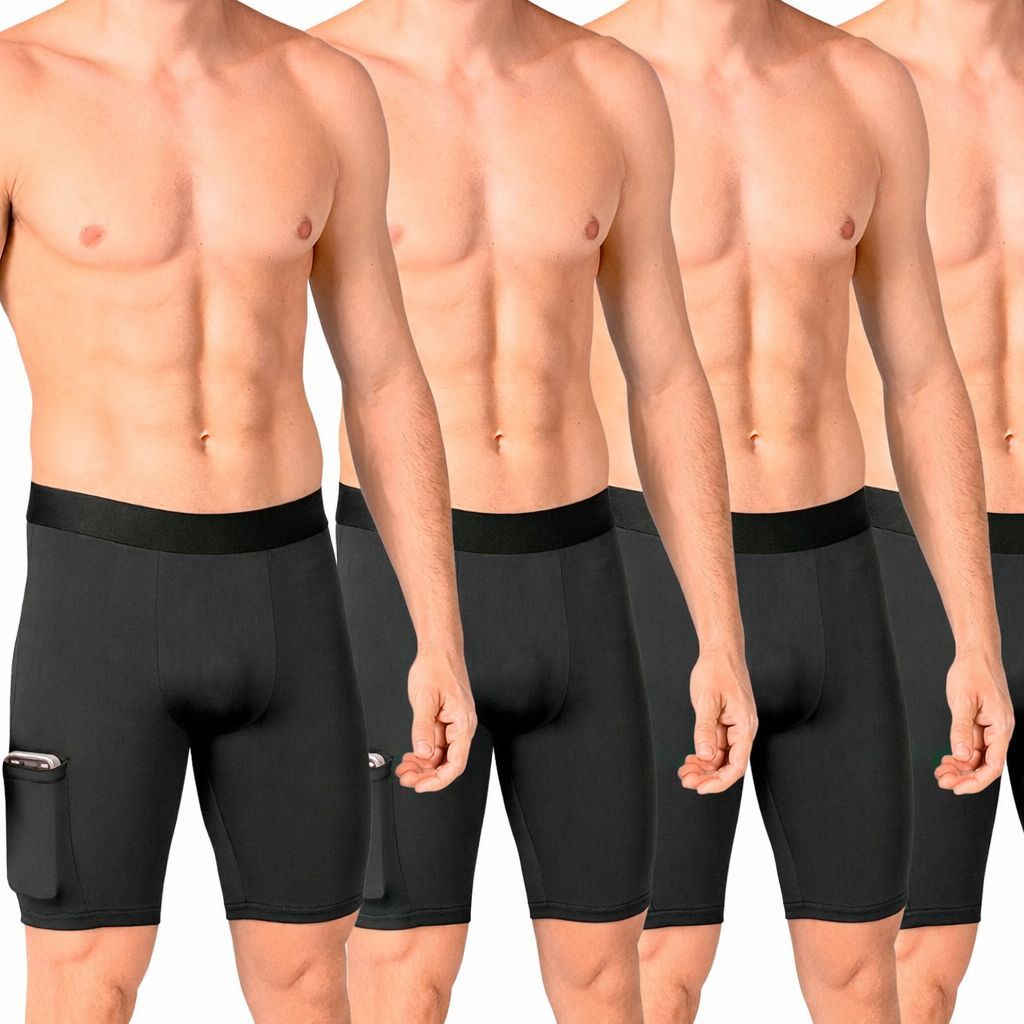 Kit 4 Bermuda Short Ciclista Corrida Térmico Masculina com Proteção UV para Atividades ao Ar Livre Treino Academia Fit
