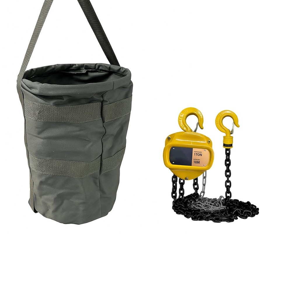 Bag/ Sacola Para Corrente De Talha Em Lona Kit 2 Unidades