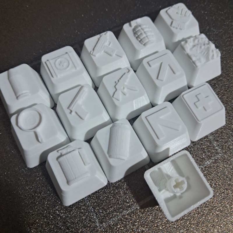 Kit 14 Teclas PUBG Battle Royale - Teclado Mecânico Keycaps Conjunto Branco