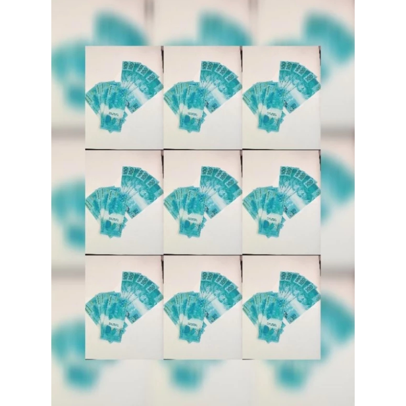 Cédulas de brincadeira, sem valor, kit com 100 cédulas, tamanho real, 50 reais