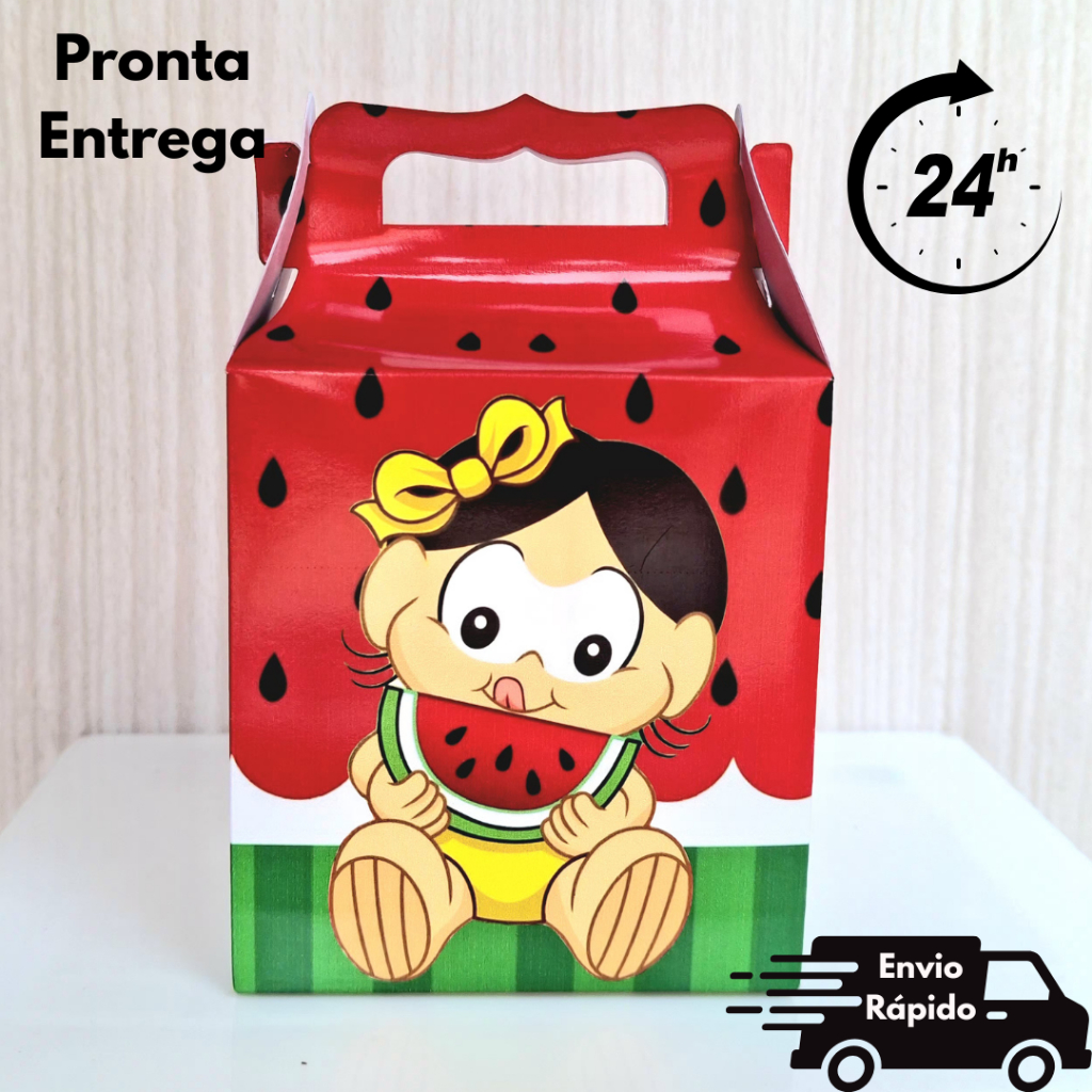 Kit  Maletinha Surpresa Personalizada Magali Baby Lembrancinha festa Aniversario Pegue e Monte