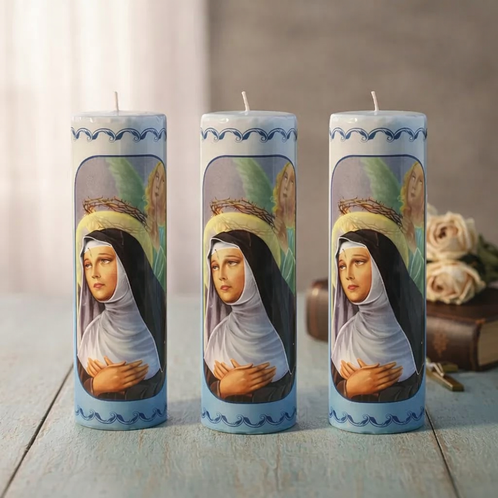 Vela Votiva 272g Santa Rita De Cássia - 03 Unidades em Oferta na Shopee