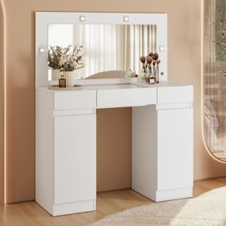 Penteadeira 2 Portas 4 Gavetas com Visor de Vidro Studio Albatroz em Oferta na Shopee