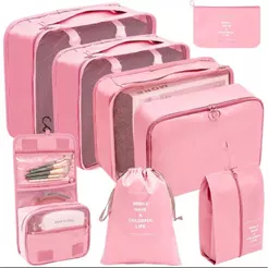 Kit Conjunto 8 Peças Organizador De Viagens Organizadoras Para Malas Bolsa