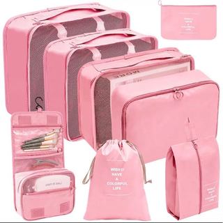 Kit Conjunto 8 Peças Organizador De Viagens Organizadoras Para Malas Bolsa