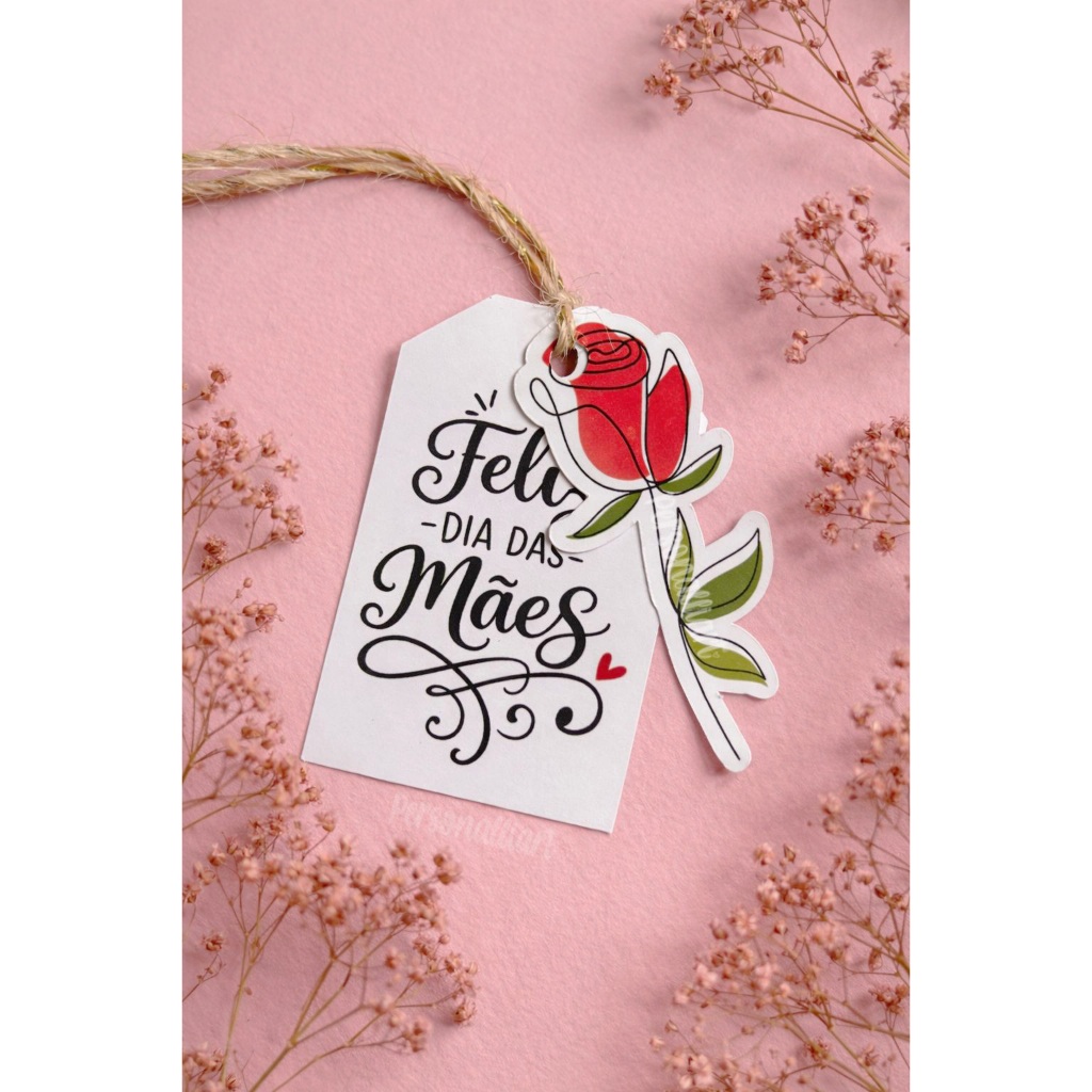Tag Dupla Personalizada Dia das Mães, Delicada para lembrancinhas, mimos, presentes Tamanho 6,5x4,2CM ENVIO RAPIDO