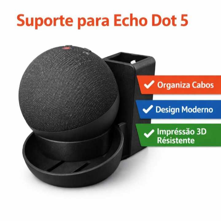 Suporte De Tomada Parede Stand Amazon Alexa Echo Dot 5 e 4  Não Deixa Cair Seguro na Shopee