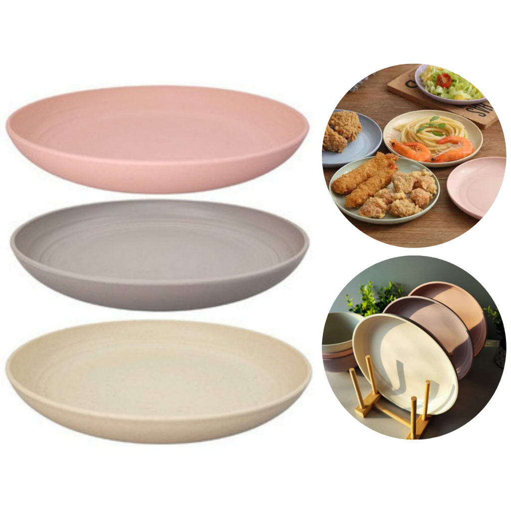 Prato De Bambu Para Lanche Sobremesa 4 Peças 20cm Escolha Sua Cor