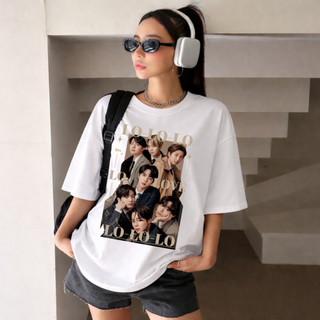 Camiseta Feminina Algodão Bts Lo Lo Lo Love Music Kpop Manga Curta Camisa Básica Algodão Unissex Top