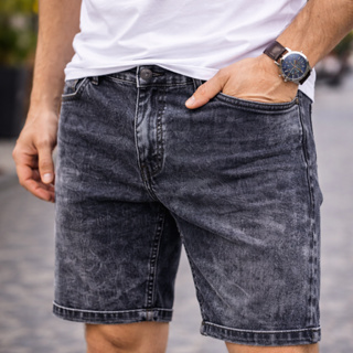 Bermuda Masculina Jeans Elastano Preta Manchada Premium Moderna Estilosa Faded Despojada Qualidade Conforto Tendência em Oferta na Shopee