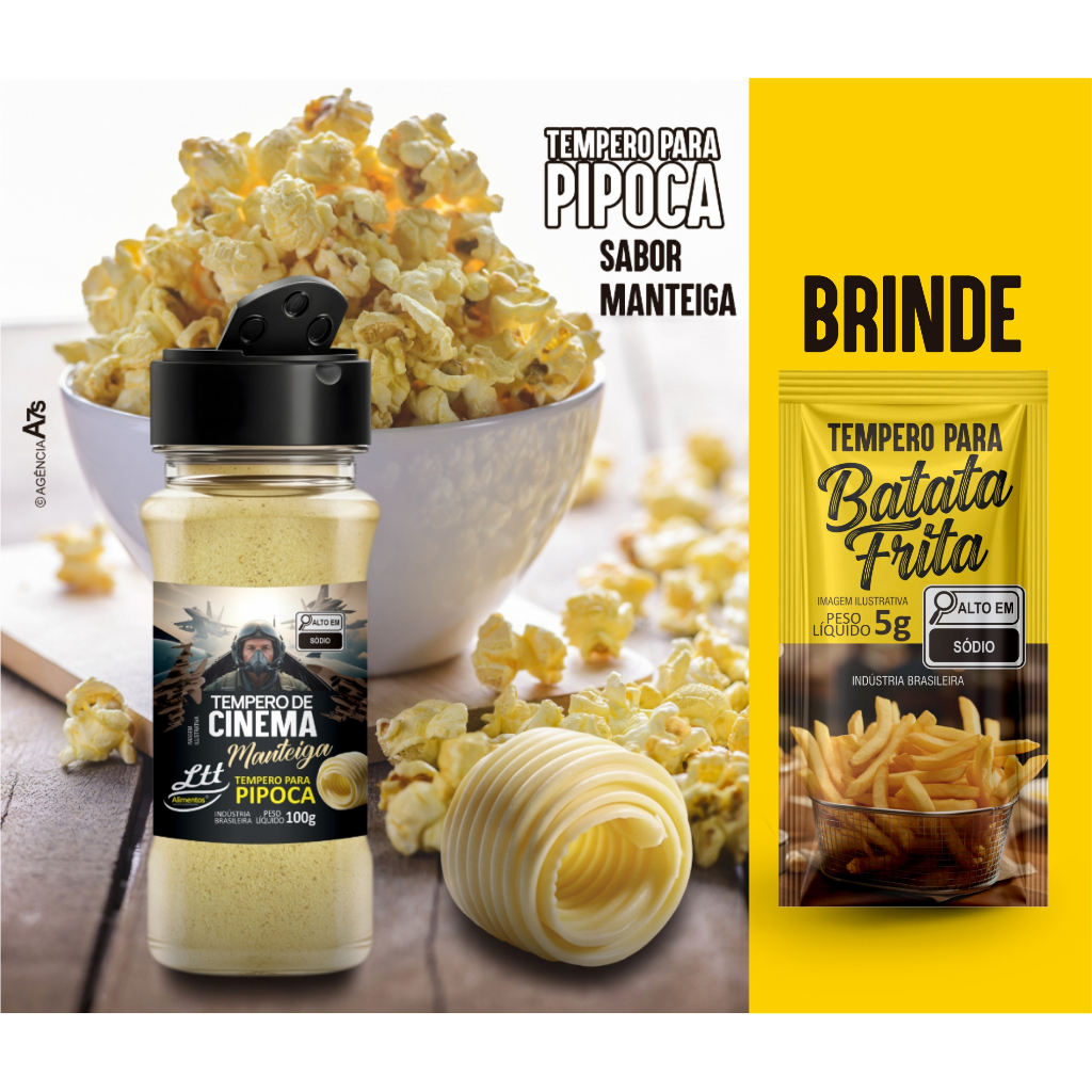TEMPERO PARA PIPOCA MANTEIGA POTE 100G em Oferta na Shopee