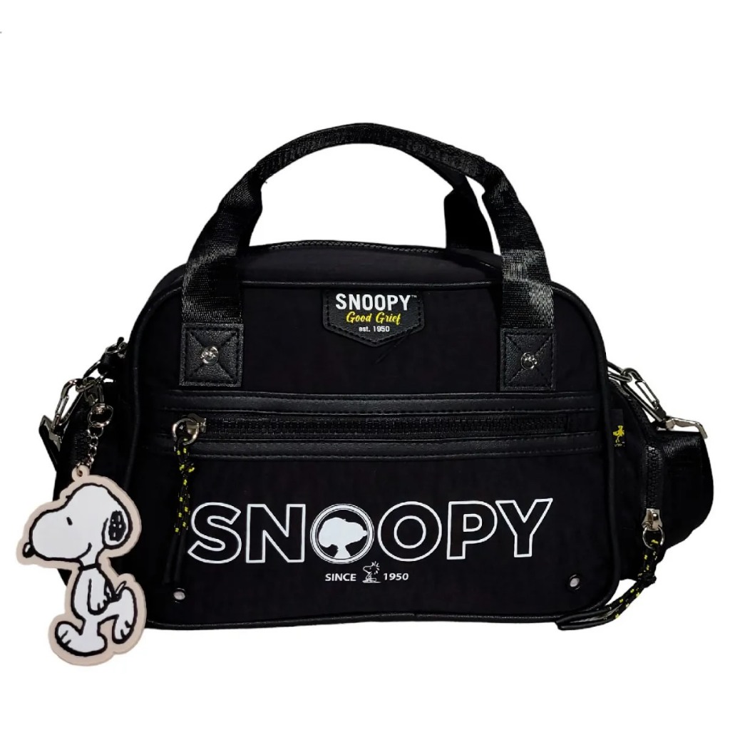 Bolsa Transversal Moderna Jovem Snoopy Baúzinho Preta Cor Preto