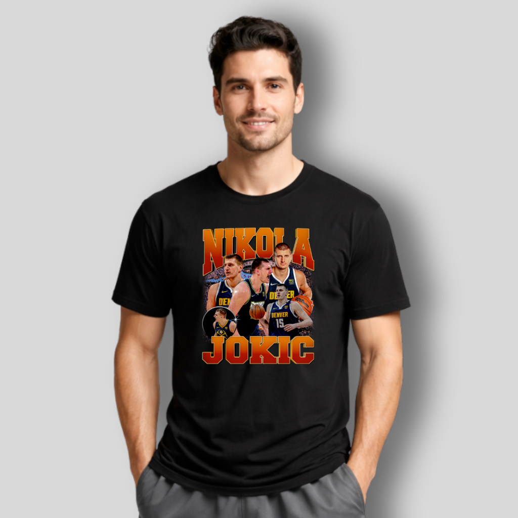 Camiseta Masculina Streetwear Estampa Lendas Basquete Nicola Jokic Camisa NBA Alls Stars Lançamento