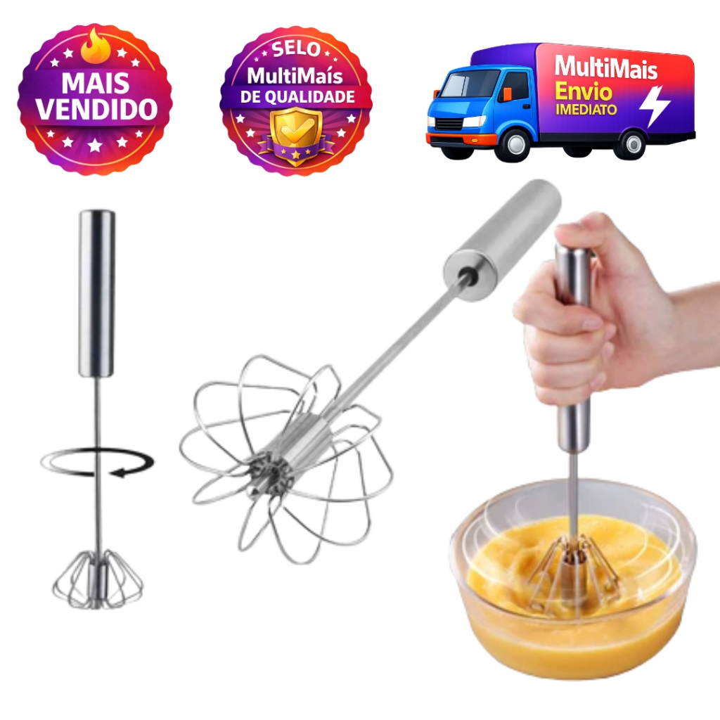 Fue Misturador Mixer Giratório Semi-Automático Manual Portátil Cozinha