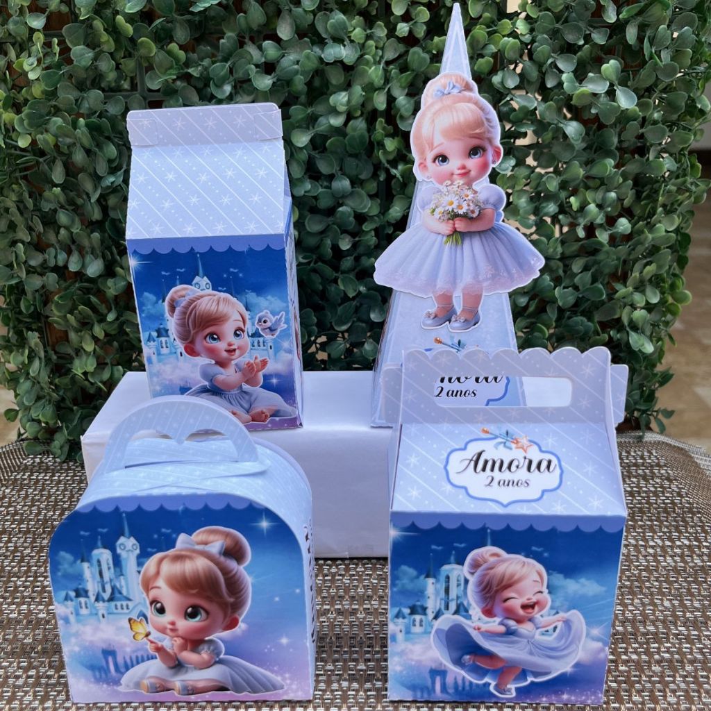 Lembrancinha caixinha personalizada Cinderela Baby caixinha aniversario kit festa mimos decoração cinderela baby
