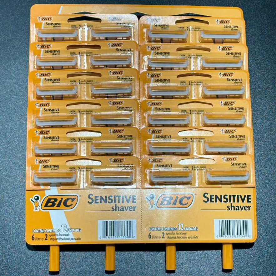 Kit 24 Aparelhos De Barbear Bic Sensitive Shaver Descartável