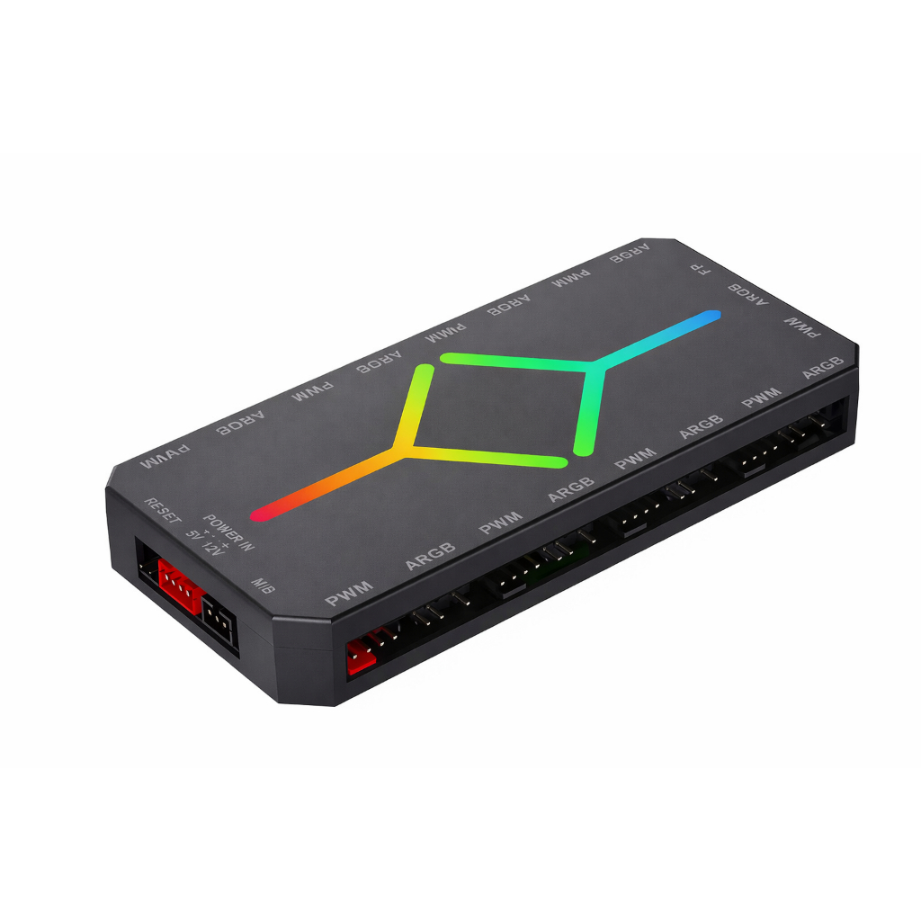 Controladora Hub Argb Pwm Para Cooler Fans 5v 9 Portas