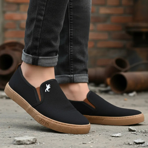 Tênis Sapatenis Lonado Casual Masculino Iate Slip On Elástico Calce Fácil Elástico Leve Macio Promoção Solado Reto