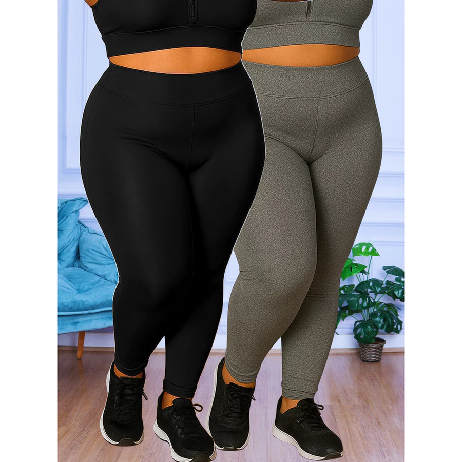 Calça Legging Plus Size Leg Suplex Grossa Zero Transparência Costura Reforçada Cintura Alta em Oferta na Shopee