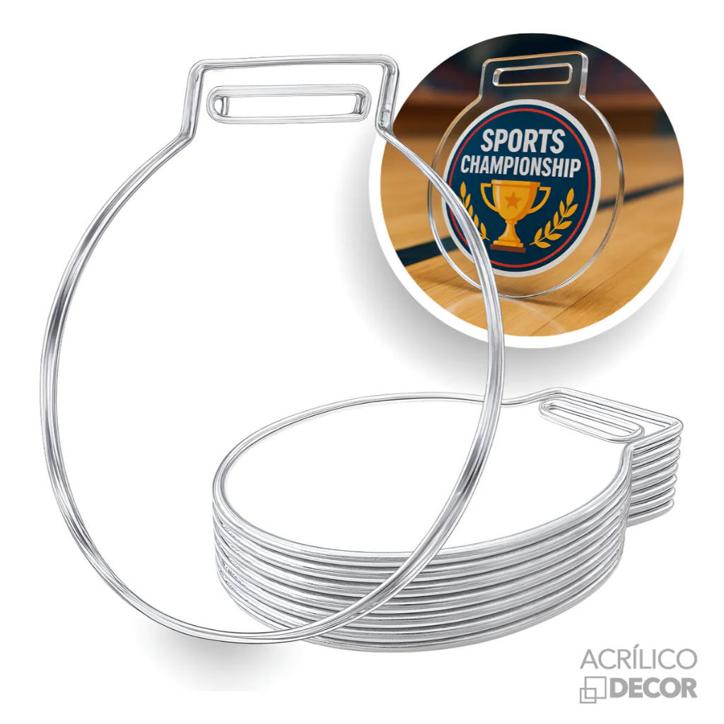 Medalha Acrílico Cristal 2mm 8cm ( Kit 30 / 50 / 100 unidades ) Resistente, Premiação Campeões em Oferta na Shopee