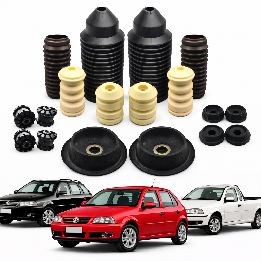 Coxim Batente Dianteiro Traseiro Bucha Bandeja Gol Par G3 G4