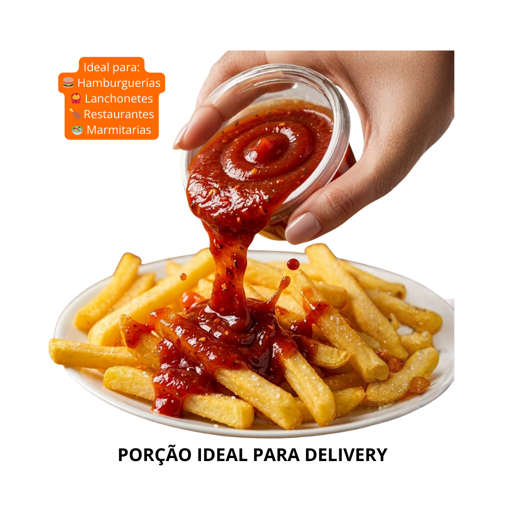 📦Pote para Molho 30 ml Cristal com Tampa - Pacote 50 unidades - Pote descartável para Delivery, Hamburgueria, Lanchonete
