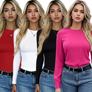 Kit 2 Camisa Térmica Feminina Proteção Uv 50+ Segunda Pele Camiseta Blusa Fria Academia Manga Longa em Oferta na Shopee