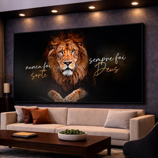 Quadro Decorativo Leão Judá Nunca Foi Sorte Sempre Foi Deus Religioso Mosaico Sala Quarto Escritório em Oferta na Shopee