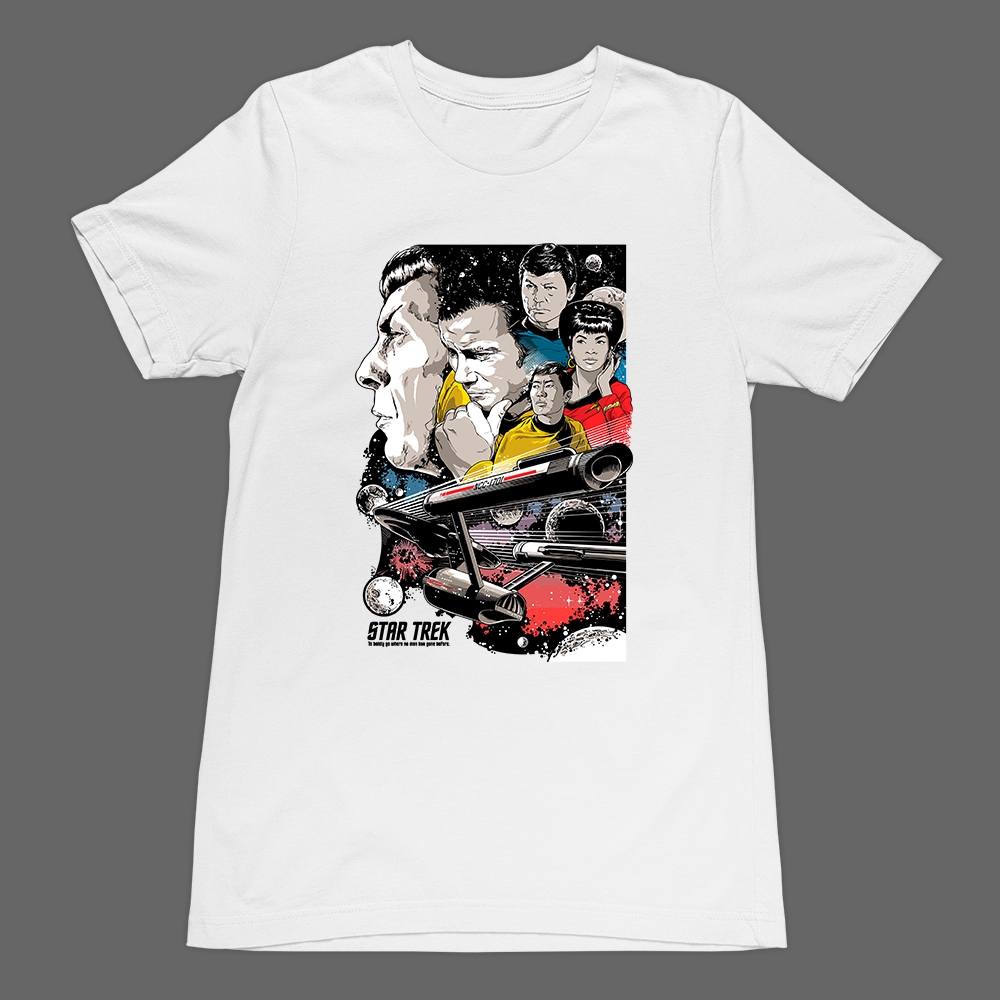 Camiseta Básica T-Shirt Star Trek Poster Jornada nas Estrelas Filme Antigo Unissex