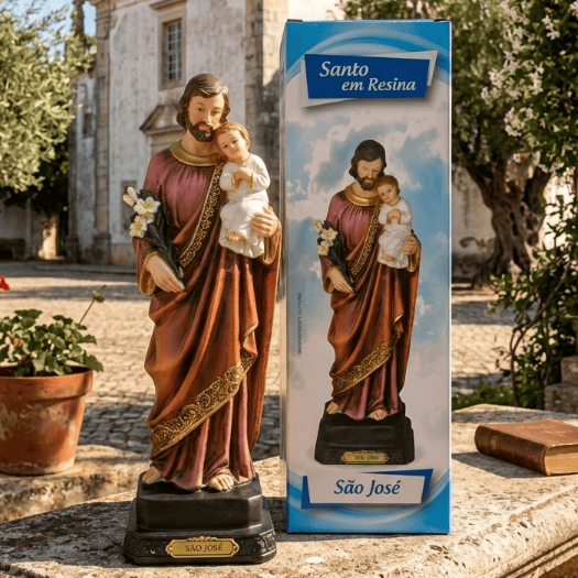 Imagem São José (30cm) Menino Jesus em Resina – Decoração Religiosa Católica Luxo | Protetor - santo em Oferta na Shopee