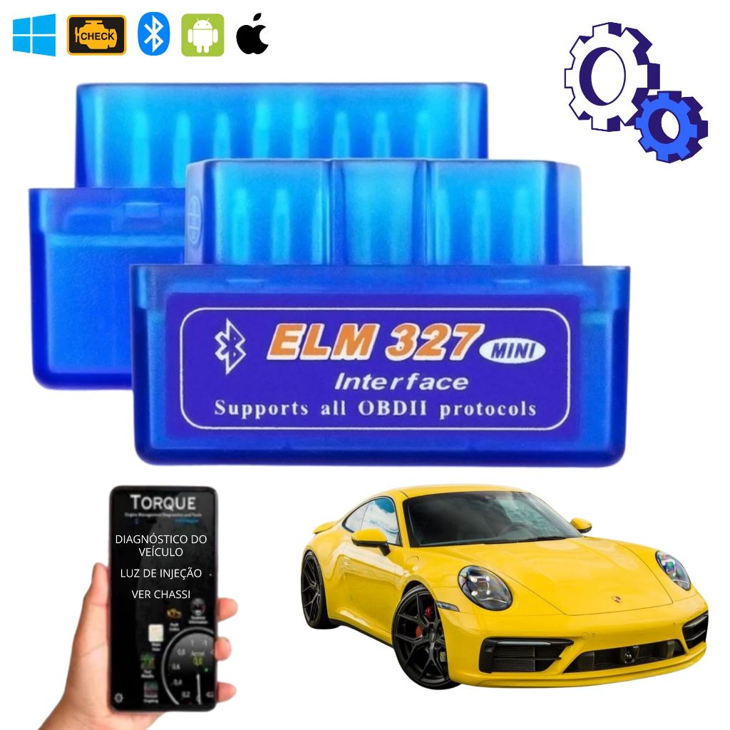 Scanner Automotivo OBD2 Diagnóstico do Veículo Carro V21 Bluetooth ELM327 Mini Leitor Android Iphone
