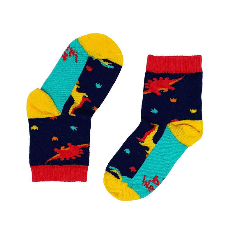 Meia Cano Curto Soquete Colorida KidSplash! Dino