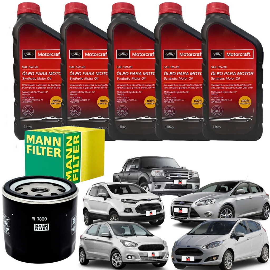 Kit Troca Oleo Motorcraft Mann 5w20 Ford Ecosport Fiesta Ka em Oferta na Shopee