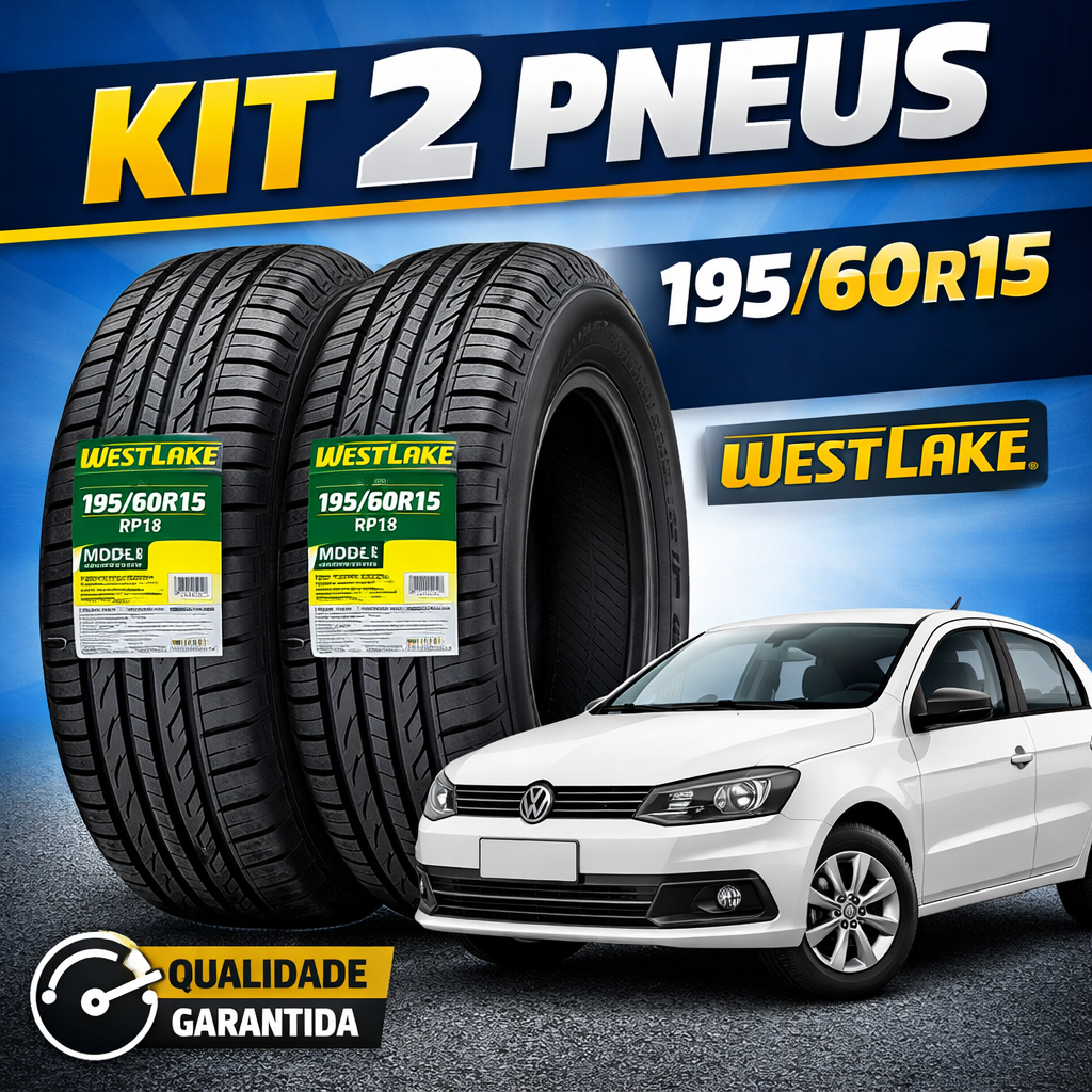 Kit 2 Pneus 195/60R15 Westlake Z-108 88V Aro 15 Novo Alta Durabilidade